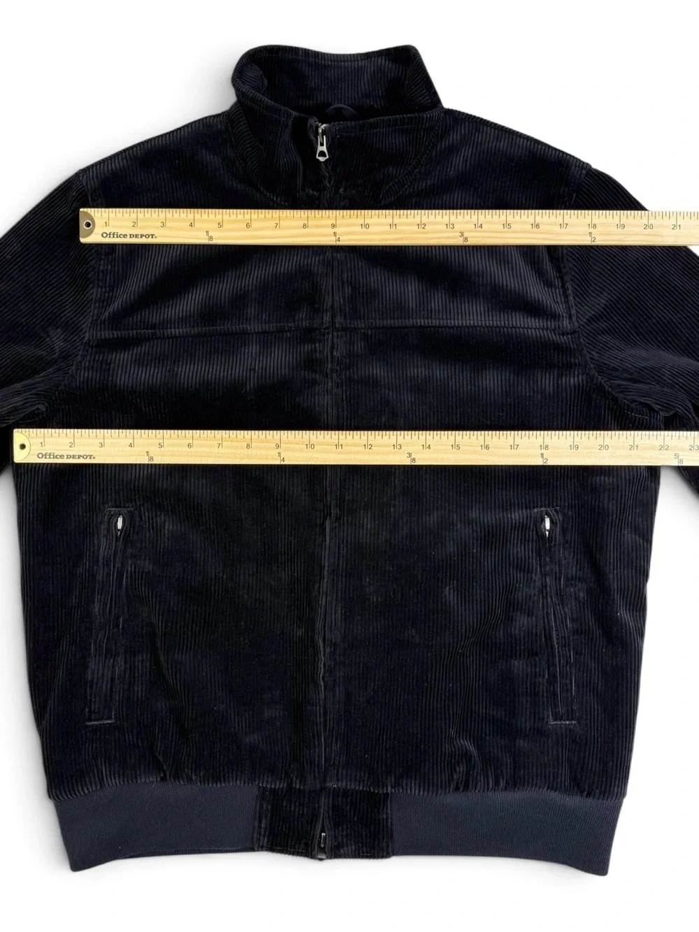 J.Crew Dark Navy Corduroy Bomber Jacket Plaid Wool Lined Men’s Medium NWT